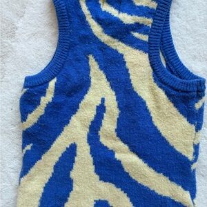 Princess Polly Blue and Cream Kids Tank Top